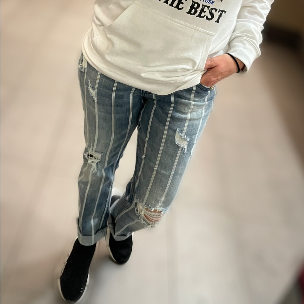 Cowgirl Tuff Denim striped boyfriend destroyed 27